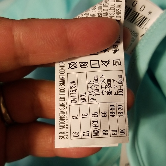 NWT Forever 21 Swimwear One Pie Aqua Size XL - Picture 6 of 6